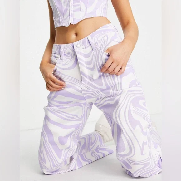 Signature8 Wide Leg Jean in Lilac Swirl - Picture 4 of 13